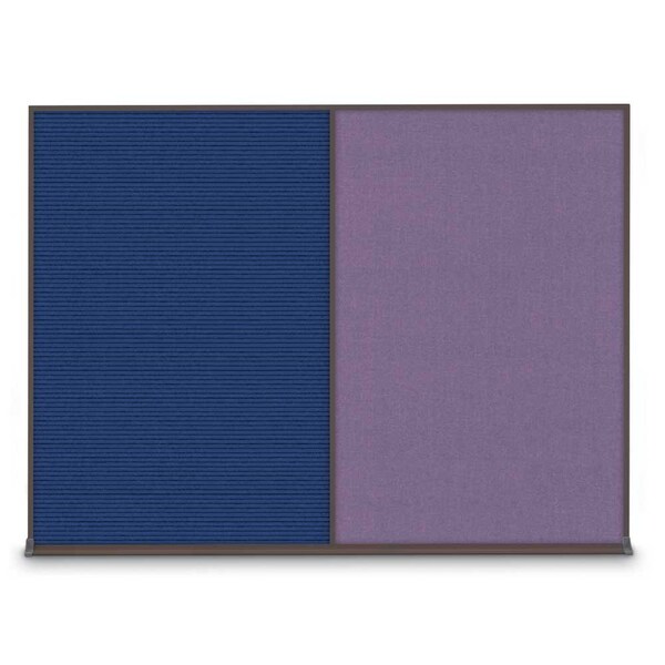 United Visual Products Double Door Radius Corkboard, 60"X36", S UV8004-SATIN-RUBBER - main